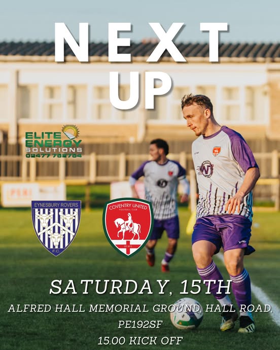 This Saturdays Game Against Eynesbury Rovers